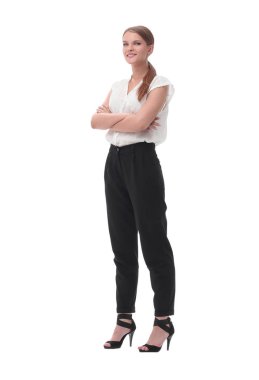 tam büyüme. ciddi bir genç iş kadını portresi