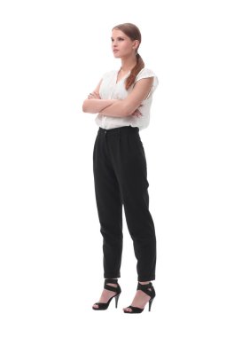 tam büyüme. ciddi bir genç iş kadını portresi