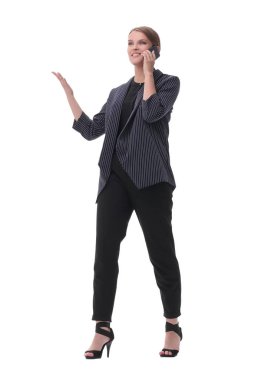 genç iş kadını cep telefonu konuşuyor