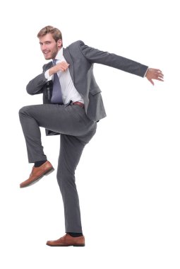 tam büyüme. genç işadamı başarıya bir adım atıyor