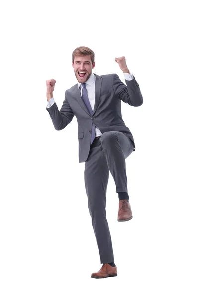 Em pleno crescimento. retrato de um homem de negócios feliz . — Fotografia de Stock