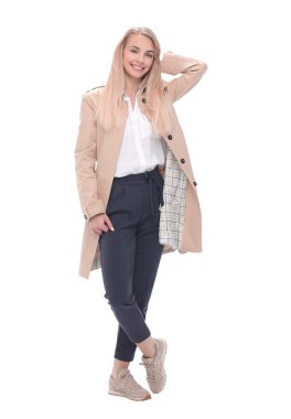 tam büyüme. gündelik giysiler içinde genç iş kadını