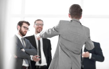 iş background.a grubu ayakta ofiste iş arkadaşları