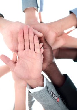 Fit insan eller üst üste düşük açılı görünüş