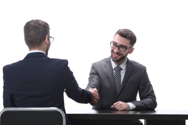 iş insanları el sallayarak. beyaz üzerinde izole