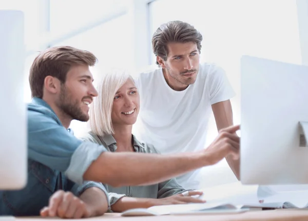 Close up. business team discussing business documents. — Stock Photo, Image