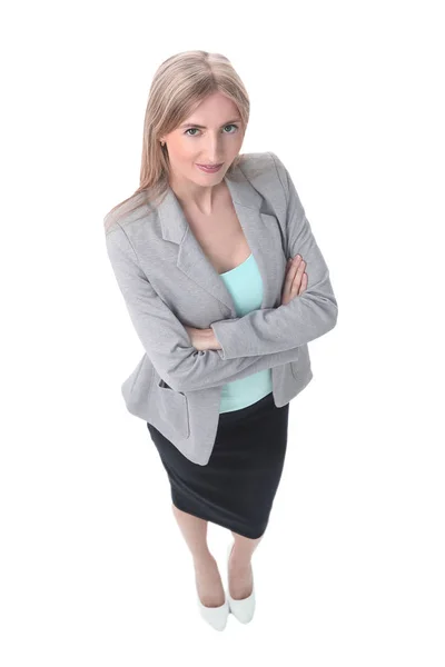 Top view. Executive business woman looking at camera — Stock Photo, Image