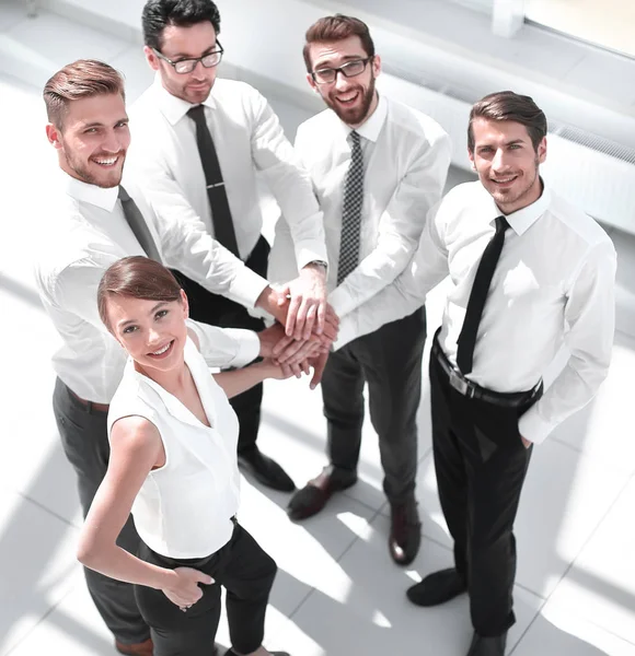 Top view.friendly-Business-team. — Stockfoto