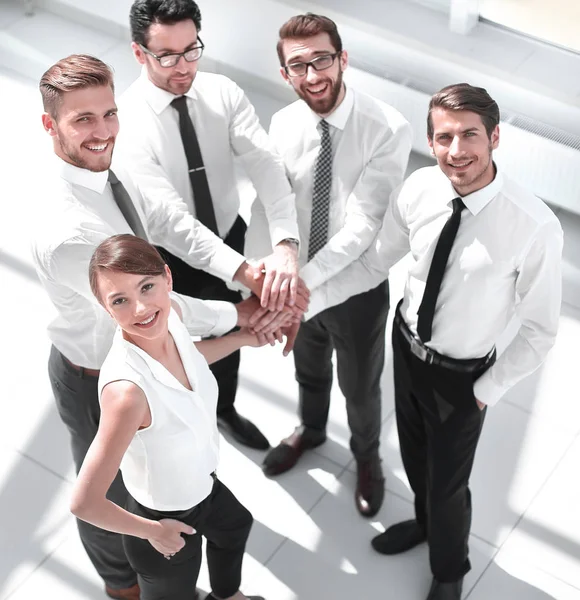 Top view.friendly business team. — Stockfoto