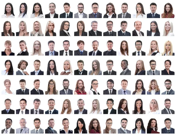 Retratos de empleados exitosos aislados en un blanco — Foto de Stock