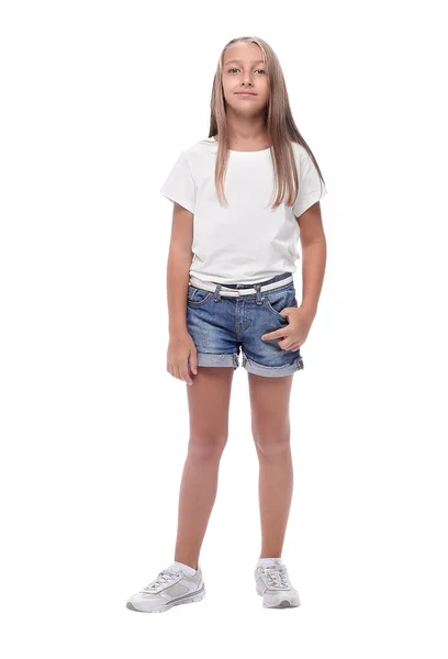 Porträt des süßen Teenie-Mädchens in voller Länge — Stockfoto