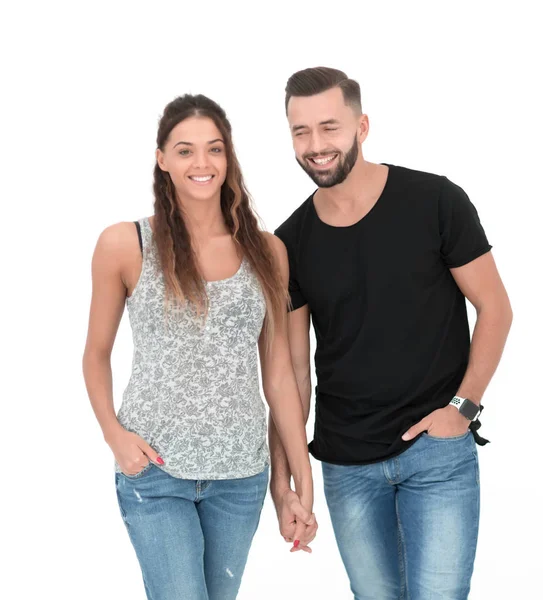 Retrato de una joven pareja sonriente — Foto de Stock