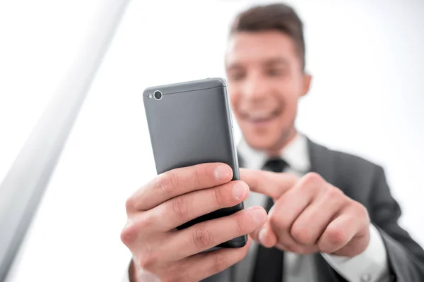 Businessman reading a text message — Stock Photo, Image