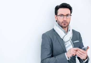 iş adamı onun akıllı bir numarayı aramadan