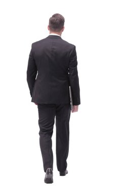 Tam gelişim. Bilgisayarlı başarılı iş adamı öne çıkıyor.