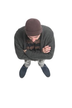 üst görünüm .yakışıklı spor adam kameraya bakıyor