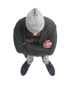 üst görünüm .yakışıklı spor adam kameraya bakıyor