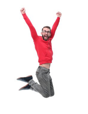 tam büyüme. şık modern adam. beyaz izole