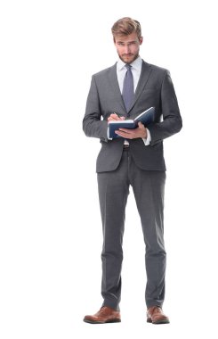 tam büyüme. bir dizüstü bilgisayar ile başarılı işadamı.