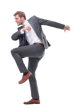 tam büyüme. genç işadamı başarıya bir adım atıyor