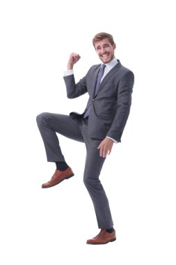 tam büyüme. mutlu bir işadamının portresi.