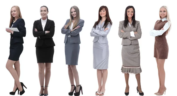 Collection of full-length portraits of young business women Royalty Free Stock Photos
