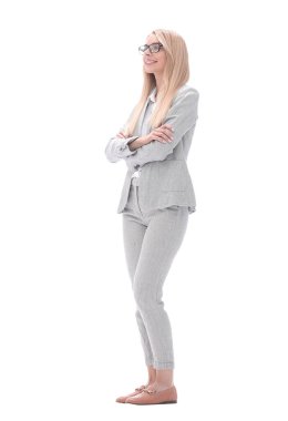 başarılı bir kendine güvenen iş kadını portresi.beyaz izole