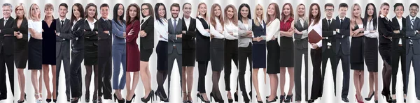 Panoramic collage of groups of successful employees. — Stock Photo, Image