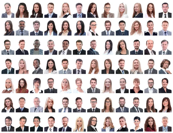 Portraits of successful employees isolated on a white — Stock Photo, Image