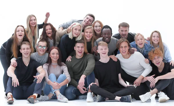 In volle groei. een grote groep vrienden bij elkaar. — Stockfoto