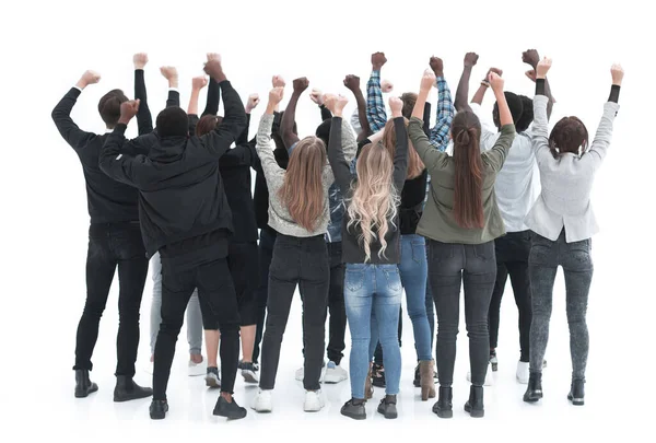 Groep jongeren armen omhoog — Stockfoto