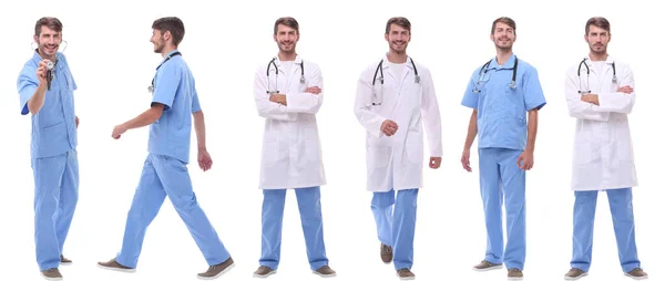 Skupina lékařů stojící v řadě — Stock fotografie