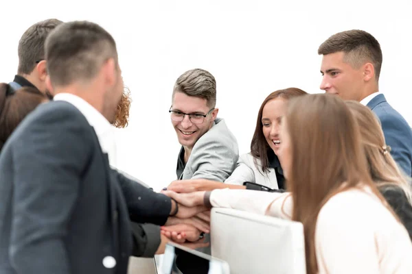 연합을 나타내는 행복 한 고용인들의 집단 — 스톡 사진
