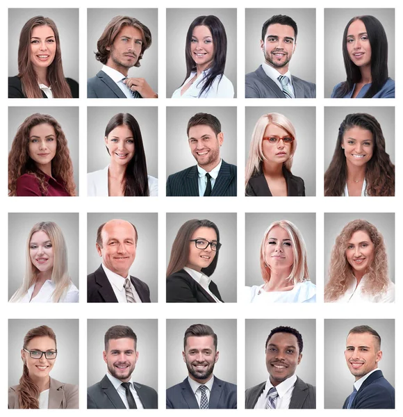 Retratos de funcionários bem sucedidos isolados em um branco — Fotografia de Stock