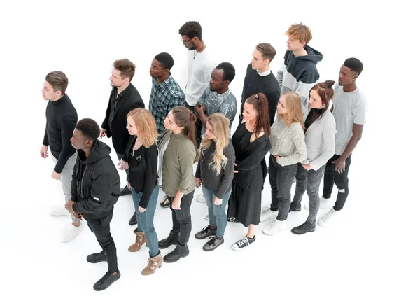 Groep gelukkige jongeren die samen staan. — Stockfoto