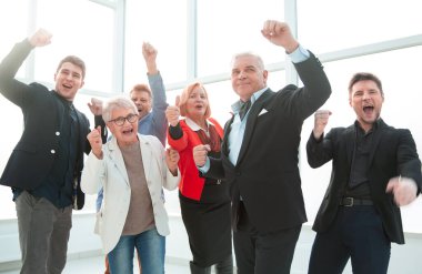 İş Takımı Başarı Kolu Yükseltilmiş Kavram