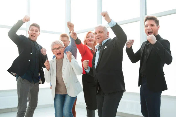 Business Team Successo Concetto sollevato braccio di successo — Foto Stock