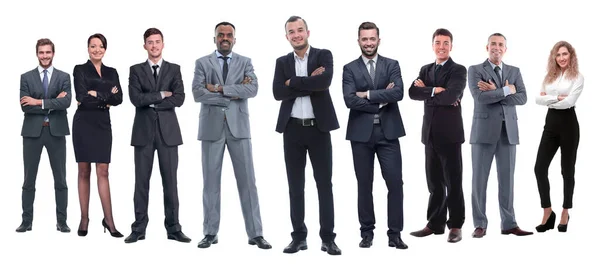 In volle groei.professioneel business team geïsoleerd op wit — Stockfoto