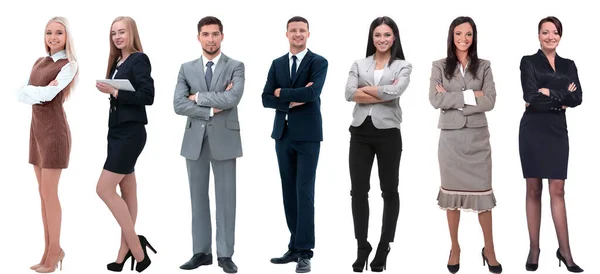 Groep succesvolle zakenmensen die op een rij staan. — Stockfoto