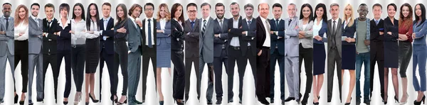 Panoramic collage of groups of successful employees. — Stock Photo, Image