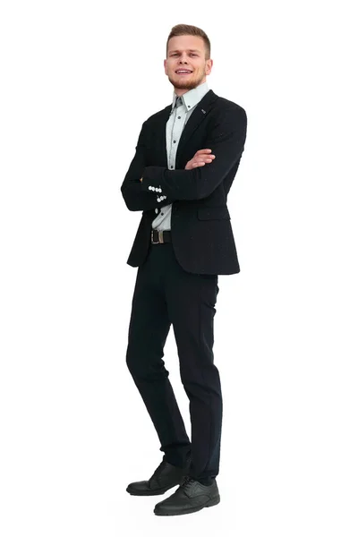 Full-length. a young man in a business suit. — Stock Photo, Image