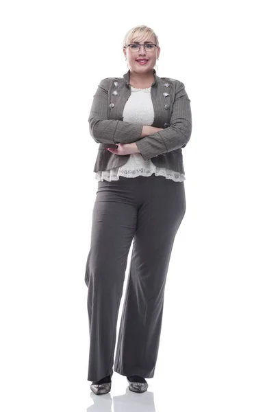 Mujer de negocios con confianza en ropa casual. aislado en un blanco — Foto de Stock