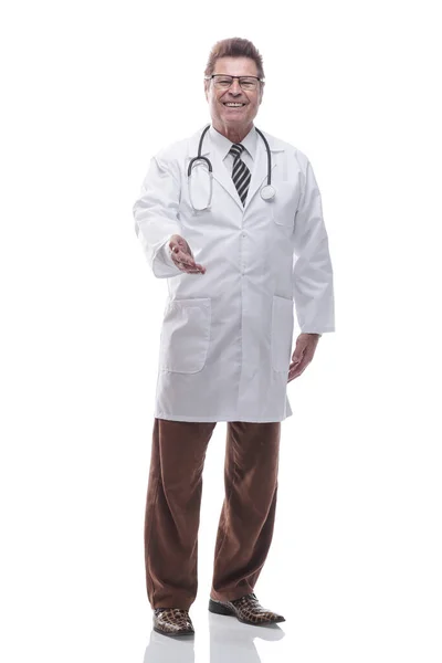 친절 한 치료사가 당신을 보고 있어요. 외따로 떨어져 있는 백인 — 스톡 사진
