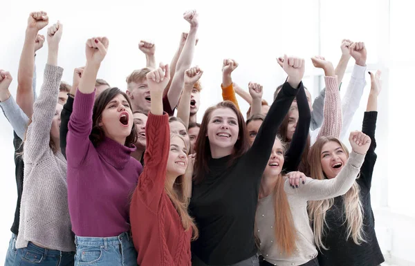 Achteraanzicht. een groep verschillende artsen in de ziekenhuisgang — Stockfoto