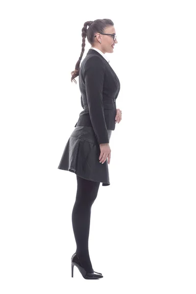 Side view. confident business woman looking at the camera — Stock Photo, Image