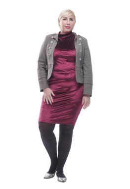 .Kendine güvenen modern kadın kameraya bakıyor.