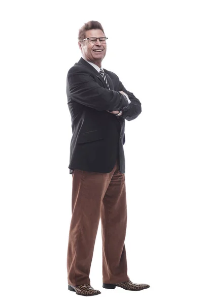 Homem de negócios sorridente com óculos. isolado em um branco — Fotografia de Stock