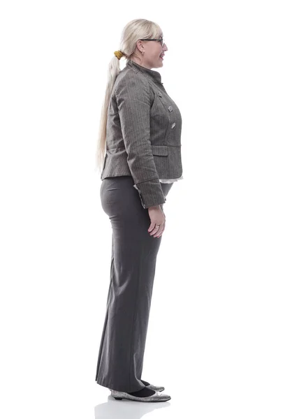 Mulher de negócios confiante olhando para a frente. isolado em um branco — Fotografia de Stock