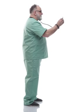 Tam gelişim. Deneyimli bir cerrahın steteskopu..