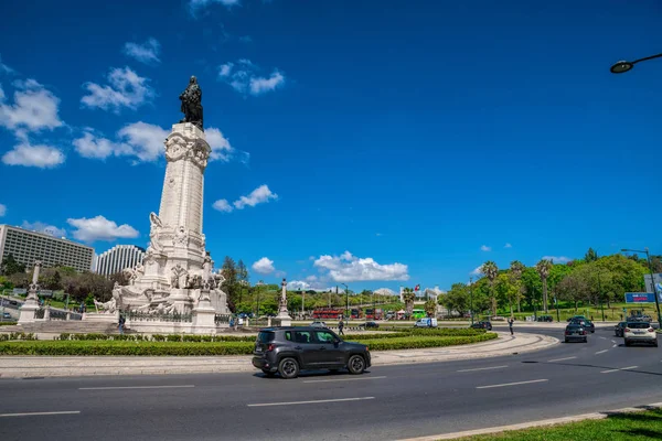 葡萄牙里斯本 2018年5月01日 Pombal 侯爵纪念碑在1755年地震后重建里斯本老城的总理在葡萄牙里斯本 — 图库照片